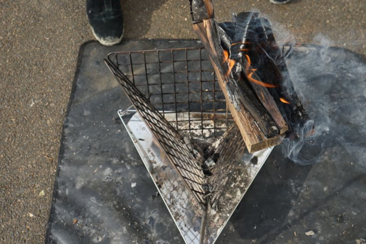 火が付いた時点で枠上に一時置き